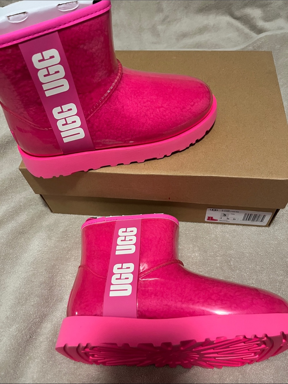 UGG Boots-  Women Pink Clear Mini